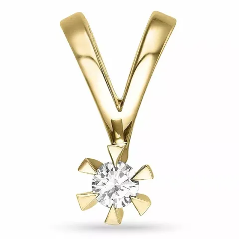 diamant solitärberlock i 14  carat guld 0,10 ct