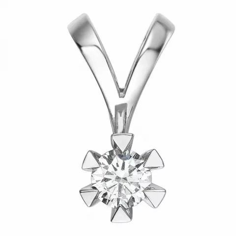 diamant solitärberlock i 14  carat vitguld 0,40 ct