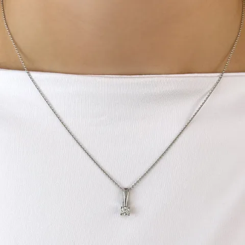 solitärberlock i 14  carat vitguld 0,20 ct