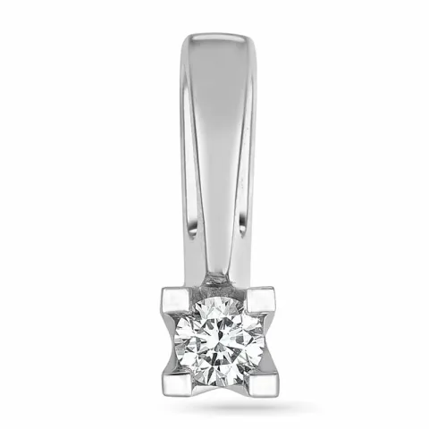 diamant solitärberlock i 14  carat vitguld 0,10 ct