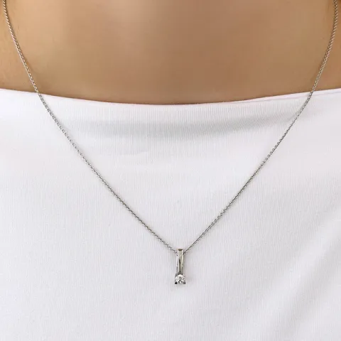diamant solitärberlock i 14 carat vitguld 0,10 ct