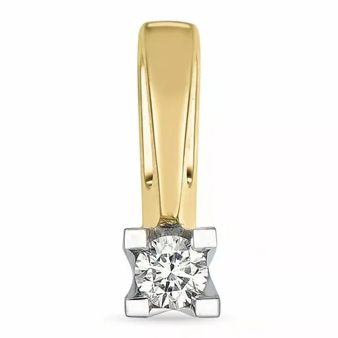 diamant solitärberlock i 14  carat guld- och vitguld 0,10 ct