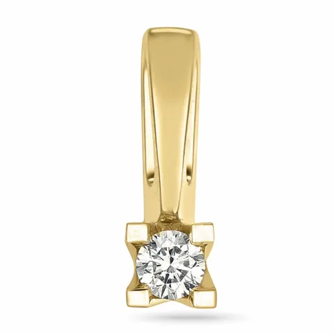 diamant solitärberlock i 14  carat guld 0,10 ct