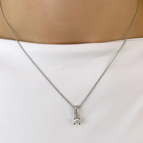 diamant solitärberlock i 14 carat vitguld 0,30 ct