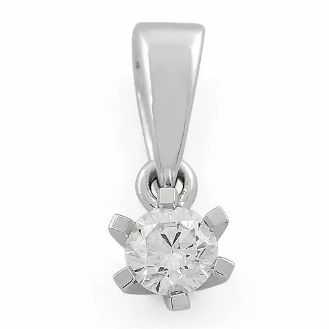 diamant solitärberlock i 14  carat vitguld 0,10 ct