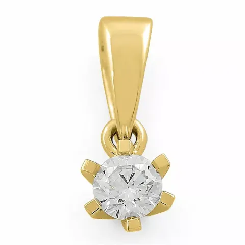 diamant solitärberlock i 14  carat guld 0,10 ct