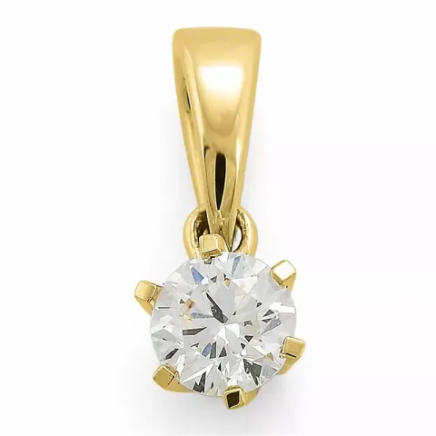 diamant solitärberlock i 14 carat guld 0,20 ct
