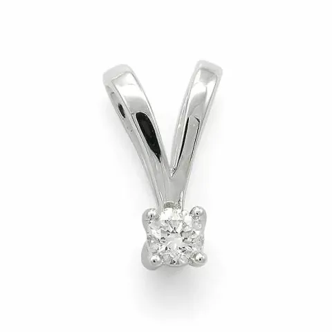 diamant solitärberlock i 14  carat vitguld 0,10 ct