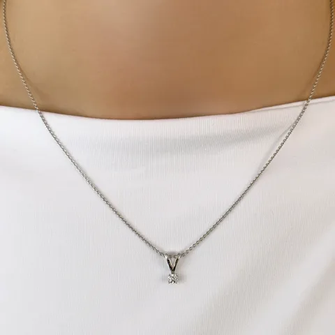 diamant solitärberlock i 14 carat vitguld 0,10 ct