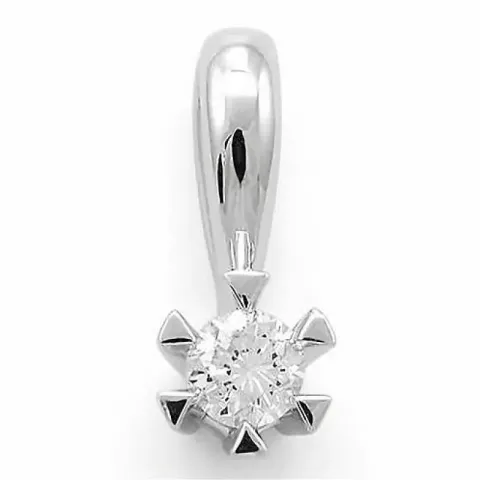 diamant solitärberlock i 14  carat vitguld 0,10 ct