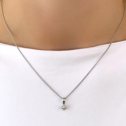 diamant solitärberlock i 14 carat vitguld 0,10 ct
