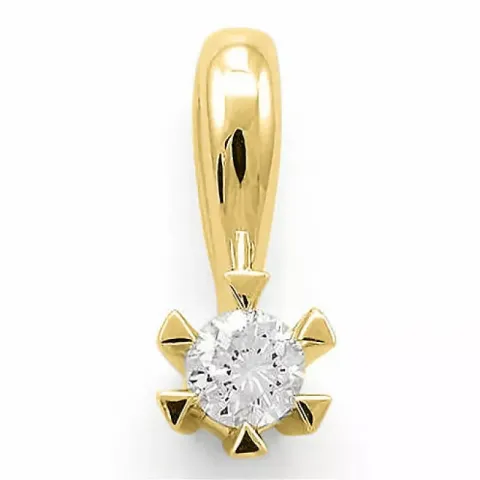 0,10 ct diamant solitärberlock i 14  carat guld 0,10 ct