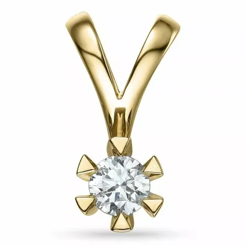 diamant solitärberlock i 14  carat guld 0,30 ct