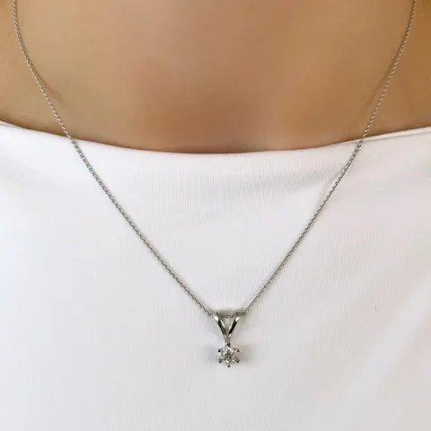 diamant solitärberlock i 14 carat vitguld 0,30 ct