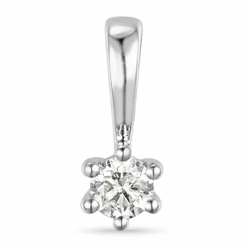 diamant solitärberlock i 14  carat vitguld 0,10 ct