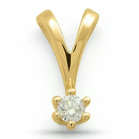 diamant solitärberlock i 14  carat guld 0,10 ct