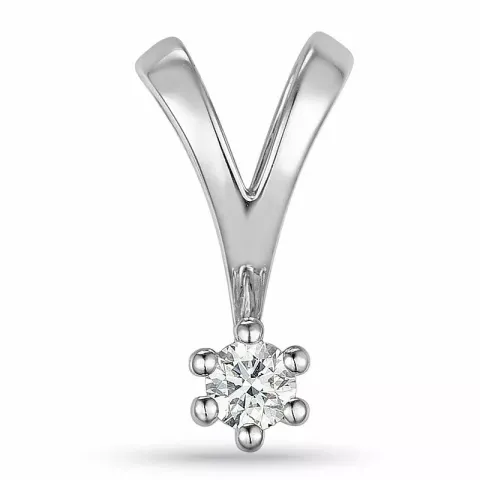 diamant solitärberlock i 14 carat vitguld 0,10 ct