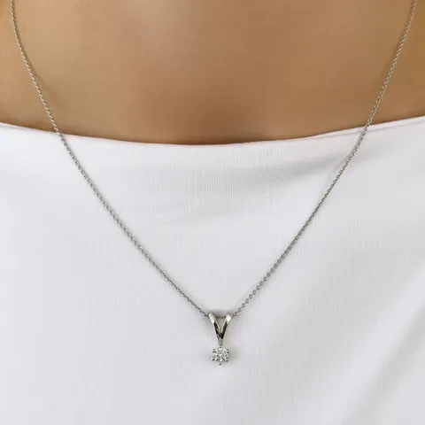 diamant solitärberlock i 14 carat vitguld 0,20 ct