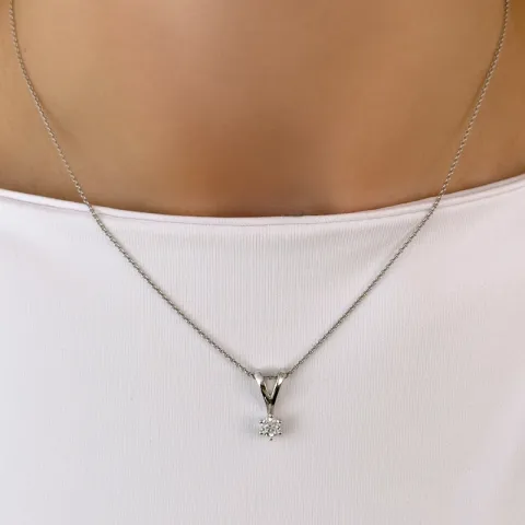 diamant solitärberlock i 14 carat vitguld 0,30 ct