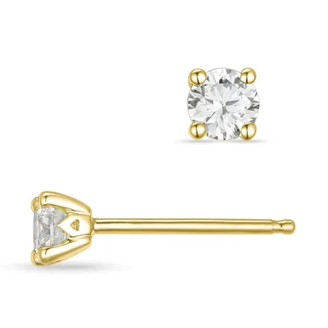 2 x 0,20 ct solitäreörhängestift i 14 karat guld med diamant