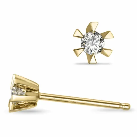 2 x 0,05 ct kampajn - diamant örhängestift i 14 karat guld med diamant