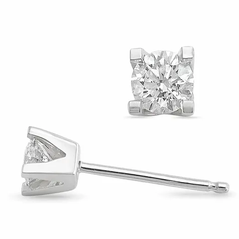 2 x 0,20 ct solitäreörhängestift i 14 karat vitguld med diamant 