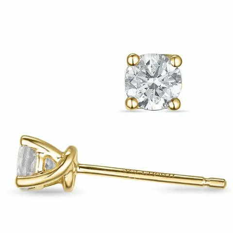 2 x 0,20 ct solitäreörhängestift i 14 karat guld med diamant