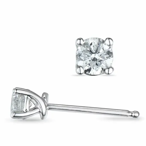 2 x 0,20 ct solitäreörhängestift i 14 karat vitguld med diamant
