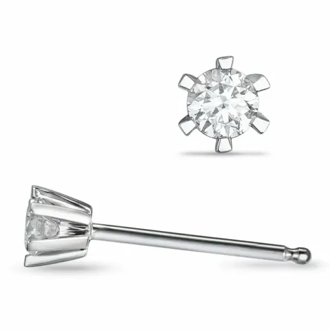 2 x 0,10 ct kampajn -  diamant örhängestift i 14 karat vitguld med diamant 