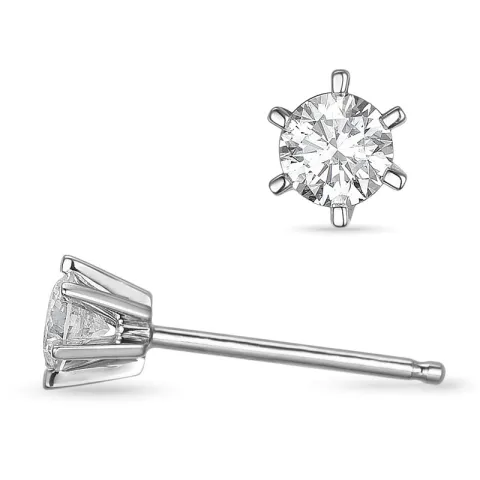 2 x 0,30 ct solitäreörhängestift i 14 karat vitguld med diamant