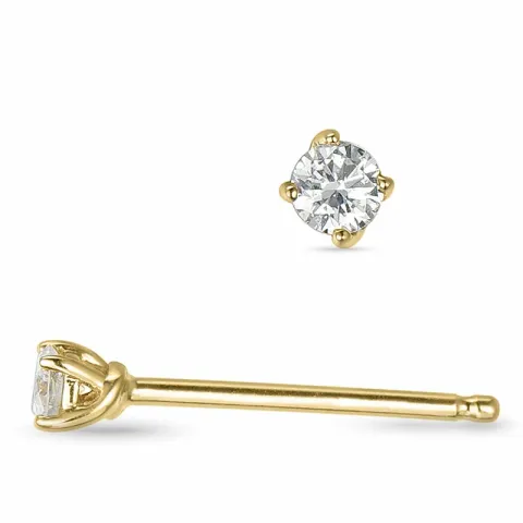 2 x 0,10 ct solitäreörhängestift i 14 karat guld med diamant