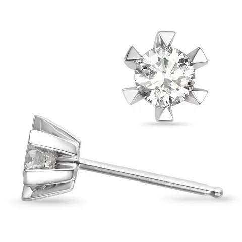 2 x 0,30 ct kampajn - diamant örhängestift i 14 karat vitguld med diamant