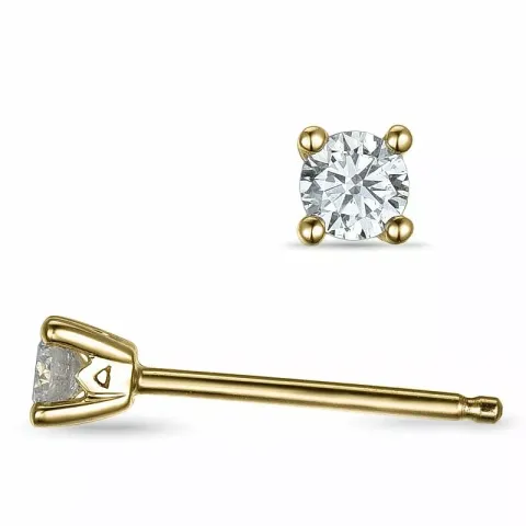 2 x 0,10 ct solitäreörhängestift i 14 karat guld med diamant