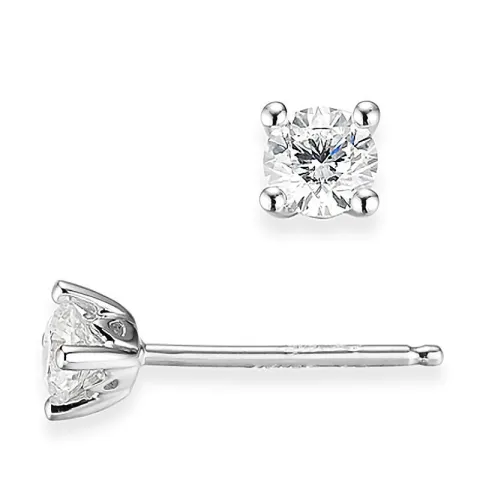 2 x 0,30 ct lab grown diamant solitäreörhängestift i 14 karat vitguld med lab grown diamant