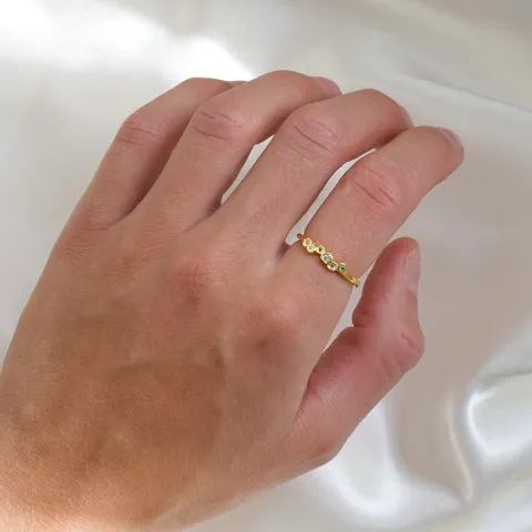 blå zirkon ring i förgyllt silver