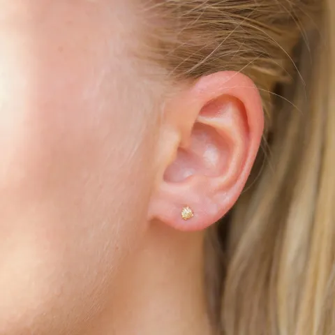 örhängestift i förgyllt silver - Lumé Etched