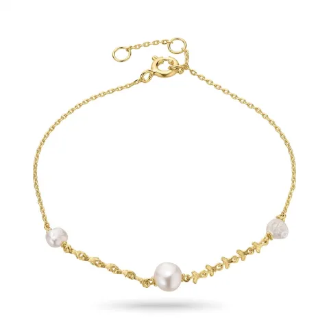 pärla armband i förgyllt silver 16 plus 3 cm x 6,9 mm