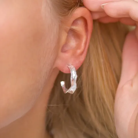 22 mm halvcreol i silver - Lumé Etched