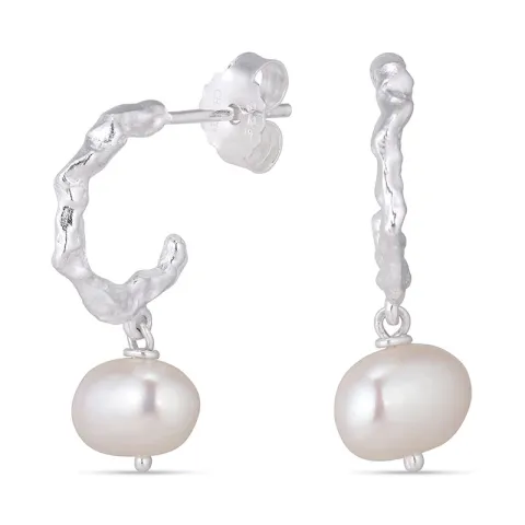 pärla halvcreol i silver - Lumé Etched