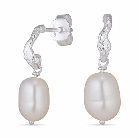 pärla örhängen i silver - Lumé Etched