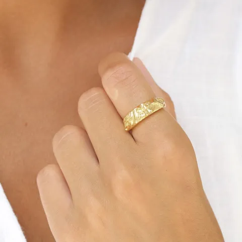 ring i förgyllt silver - Lumé Etched