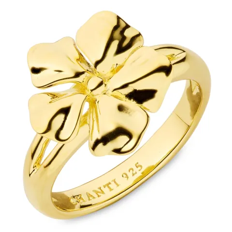 blommor ring i förgyllt silver