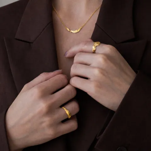 halsband i förgyllt silver - Lumé Etched