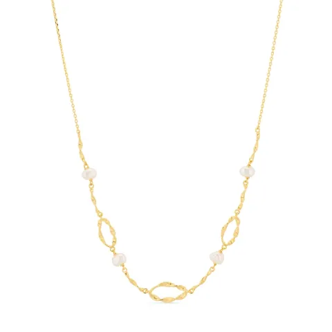 pärla halsband i förgyllt silver - Lumé Etched