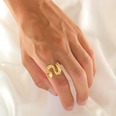 ring i förgyllt silver - Lumé Etched