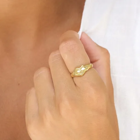 ring i förgyllt silver - Lumé Etched