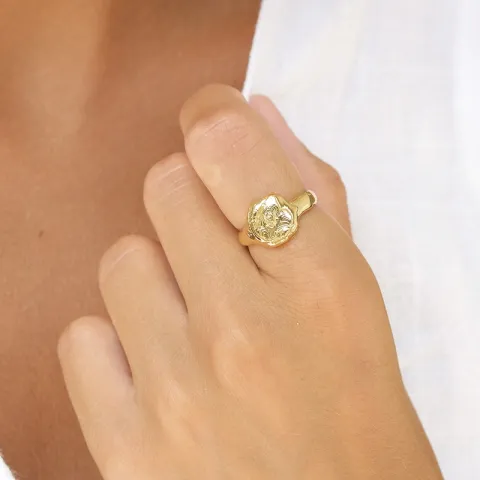 ring i förgyllt silver - Lumé Etched