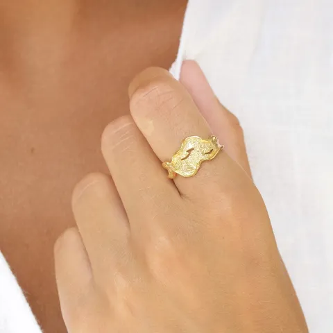 ring i förgyllt silver - Lumé Etched