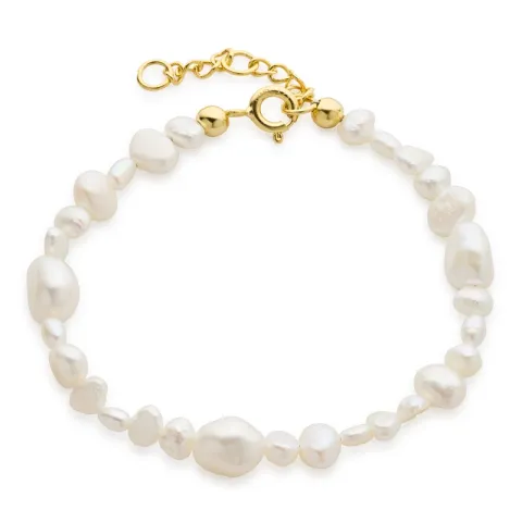 pärla armband i förgyllt silver