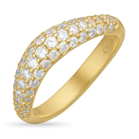 zirkon ring i förgylld mässing - Eliné